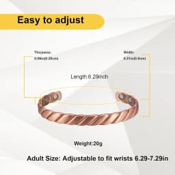 ARADOO Copper Bracelets for Women Pure Copper Magnetic Cuff Bracelet Jewelry Gifts