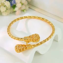 Dubai Gold Plated Cuff Bracelets 21k Gold Color Luxury Saudi Bridal Wedding Bangles Turkish Women Wedding Party Ramadan Jewelry