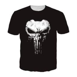 Summer New Kids And Men t shirt Boys Punisher Skeleton 3D Prited T Shirt Fashion Crewneck Sports T-Shirts Men's Clothing