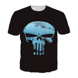 Summer New Kids And Men t shirt Boys Punisher Skeleton 3D Prited T Shirt Fashion Crewneck Sports T-Shirts Men's Clothing