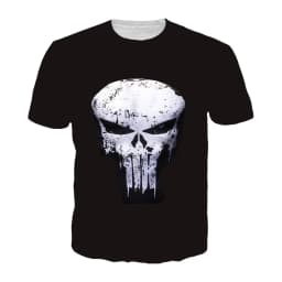 Summer New Kids And Men t shirt Boys Punisher Skeleton 3D Prited T Shirt Fashion Crewneck Sports T-Shirts Men's Clothing