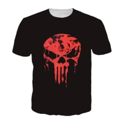 Summer New Kids And Men t shirt Boys Punisher Skeleton 3D Prited T Shirt Fashion Crewneck Sports T-Shirts Men's Clothing
