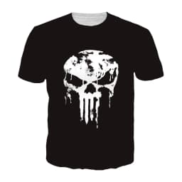 Summer New Kids And Men t shirt Boys Punisher Skeleton 3D Prited T Shirt Fashion Crewneck Sports T-Shirts Men's Clothing