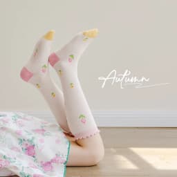 3 Pairs Baby Long Socks Girls Floral Socks Spring Autumn Girls Socks Children Cotton Socks for 1-12Y