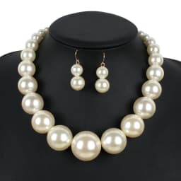 Necklace & Earrings 2-Piece-Set Pearl Earrings Charm Pendant Necklace for Women Girls Dating Parties