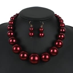 Necklace & Earrings 2-Piece-Set Pearl Earrings Charm Pendant Necklace for Women Girls Dating Parties
