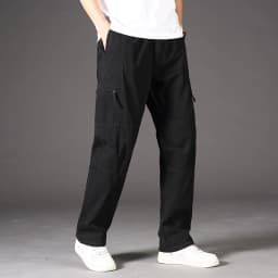 High Quality Men's Trousers Cargo Pants Zipper Pockets Elastic Waist with Banding Casual Sports Hiking Training Dungarees