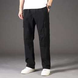 High Quality Men's Trousers Cargo Pants Zipper Pockets Elastic Waist with Banding Casual Sports Hiking Training Dungarees