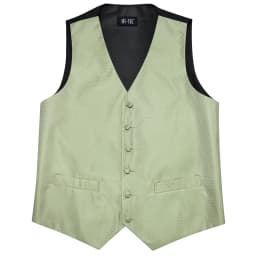 Sage Green Solid Floral Mens Suit Vests 4PC Woven Blue Waistcoat Tie Pocket Square Cufflinks Business Wedding Dress Waist Jacket