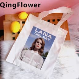 Lana Del Rey shopping bag reusable cotton bolso grocery shopper bolsas de tela bag fabric jute reciclaje sacola sacolas