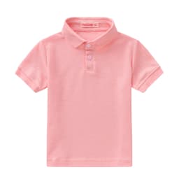 Summer Boys and Girls Solid Color Short Sleeved T-Shirt Top, Children's Fashion Lapel Short Sleeved Polo Shirt, Formal Student O