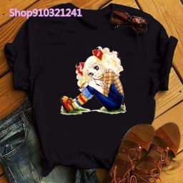 Kawaii Anime Candy Candy T-shirt Women Summer Short Sleeve Cute Black T-shirt Printed Harajuku Tshirt Graphic Tops Tee Female