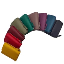 New Soft Genuine Cow Leather Short Wallet For Women Multifunctional Ladies Tri-fold Hasp Purse Cowhide Solid Color Card Holders