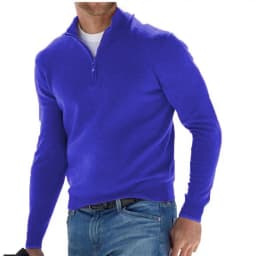 2026 Independent Station New Spring Season Long-Sleeved V-Neck Wool Velvet Zipper Men's Casual Top Polo
