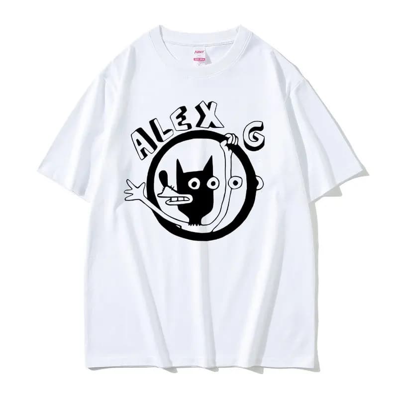 Singer Alex G Graphic Tshirt Men Women Fashion Cartoon Oversized T-shirts Men's Casual Cotton T Shirt Male Vintage Crewneck Tees