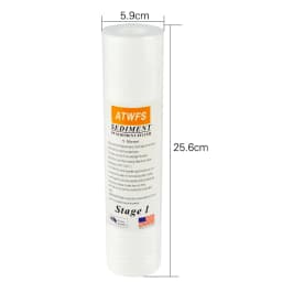 ATWFS 10" Universal PP Sediment / 5 Micron / 1 Micron PP Cotton+CTO Carbon Filter+T33 Reverse Osmosis System UF Water Treatment