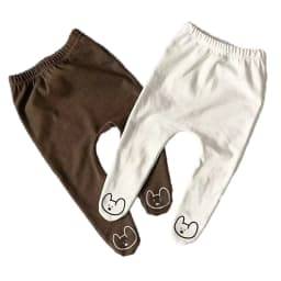Baby Pants Spring and Autumn 0-2 Year Old Cute Little Bear Girl Pantyhose Solid Color Pure Cotton Elastic Waist Boy Baby Pants
