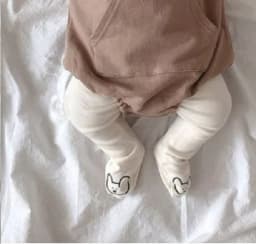 Baby Pants Spring and Autumn 0-2 Year Old Cute Little Bear Girl Pantyhose Solid Color Pure Cotton Elastic Waist Boy Baby Pants