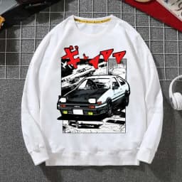 Anime AE86 Initial D Hoodies RedSuns Sweatshirts Autumn Winter JDM Manga Takumi Fujiwara Drift Car Akagi Hip Hop Hoody Tops
