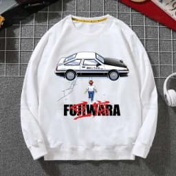 Anime AE86 Initial D Hoodies RedSuns Sweatshirts Autumn Winter JDM Manga Takumi Fujiwara Drift Car Akagi Hip Hop Hoody Tops