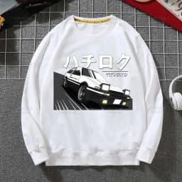 Anime AE86 Initial D Hoodies RedSuns Sweatshirts Autumn Winter JDM Manga Takumi Fujiwara Drift Car Akagi Hip Hop Hoody Tops