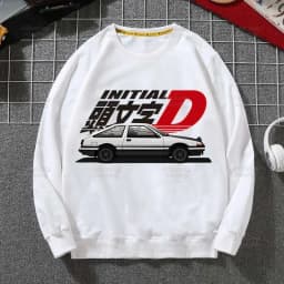 Anime AE86 Initial D Hoodies RedSuns Sweatshirts Autumn Winter JDM Manga Takumi Fujiwara Drift Car Akagi Hip Hop Hoody Tops