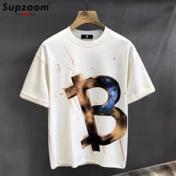 Supzoom New Arrival Summer High Street Splash Ink Printing Neutral O-neck Casual Heavy Texture Cotton Ins Loose Men T Shirt
