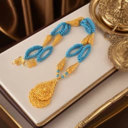Ethnic Luxury Beads Necklace Pendant Gold Plated Algerian Wedding Jewelry Long Chain Necklaces for Women Arabia Bridal Jewelry