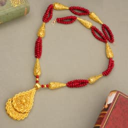 Ethnic Luxury Beads Necklace Pendant Gold Plated Algerian Wedding Jewelry Long Chain Necklaces for Women Arabia Bridal Jewelry