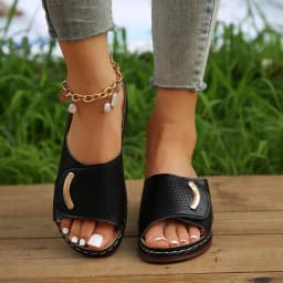 Women's Sandals Summer 2024 Hollow Out Wedge Slippers Women Comfy Breathable Platform Sandals Woman Non Slip Flip Flops