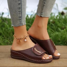 Women's Sandals Summer 2024 Hollow Out Wedge Slippers Women Comfy Breathable Platform Sandals Woman Non Slip Flip Flops