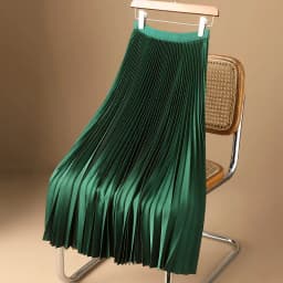 Women Vintage Midi Skirt Wide Elastic Waistband High Waist Pleated A-Line Skirt Summer Solid Color Smooth Satin Long Skirts