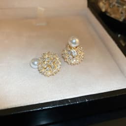 Electroplated Silver Needle Zircon Ball Europe And The United States Light Luxury Fashion Atwo-wear Personalized Ear Accessories