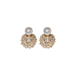 Electroplated Silver Needle Zircon Ball Europe And The United States Light Luxury Fashion Atwo-wear Personalized Ear Accessories