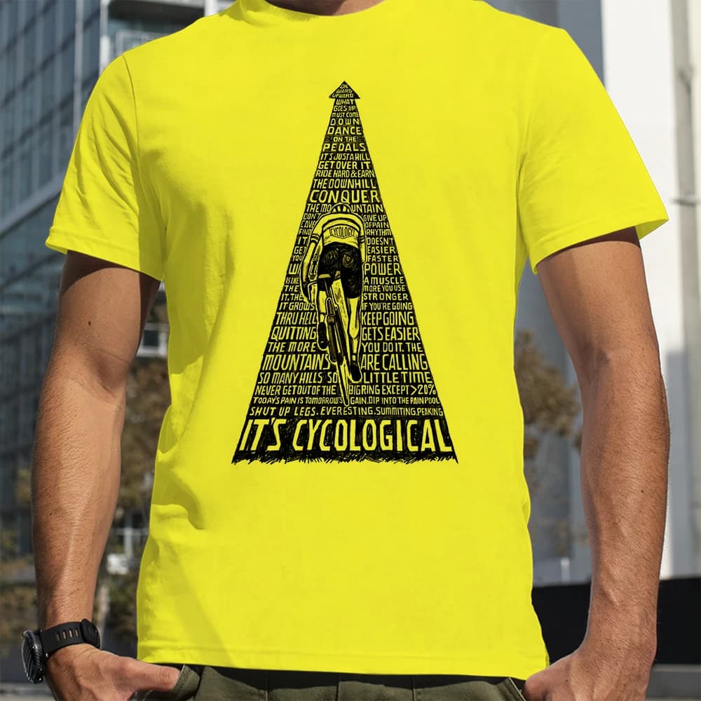 Ride a Bicycle Lovers Print It's Cycology T-Shirts Men Summer Breathable Short Sleeves Loose Oversized Tee Unisex
