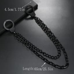 Hip-Hop Personality Handcuffs Metal Pants Chain Dress Decoration Unisex Men's Fashion Accessory