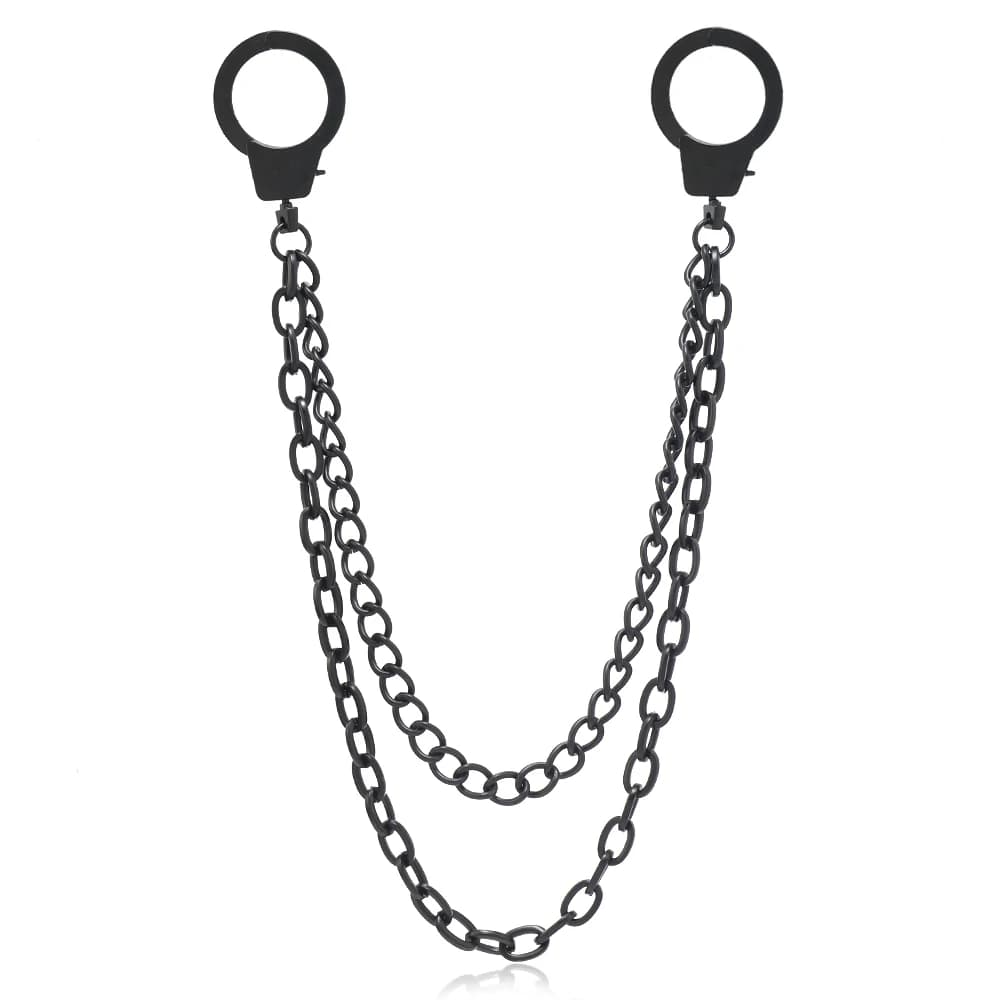 Hip-Hop Personality Handcuffs Metal Pants Chain Dress Decoration Unisex Men's Fashion Accessory