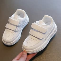 Children's Sneakers Fashion Boys Girls White School Tennis Shoes Causal Versatile Kids Running Sports Shoes Non-slip Hook Loop