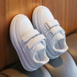 Children's Sneakers Fashion Boys Girls White School Tennis Shoes Causal Versatile Kids Running Sports Shoes Non-slip Hook Loop
