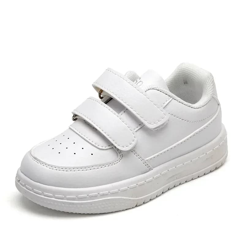 Children's Sneakers Fashion Boys Girls White School Tennis Shoes Causal Versatile Kids Running Sports Shoes Non-slip Hook Loop