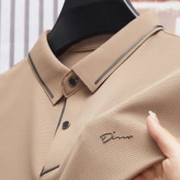 Men's New Polo Shirt, Seamless Premium Luxury Cool Fabric, Business Casual Golf, Slim Fit Blouse Collar T-shirt