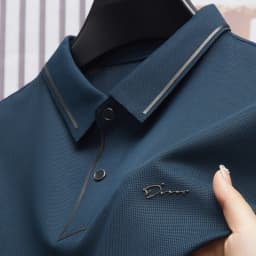 Men's New Polo Shirt, Seamless Premium Luxury Cool Fabric, Business Casual Golf, Slim Fit Blouse Collar T-shirt