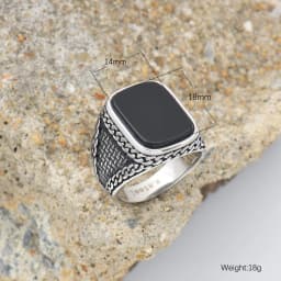 Men's High Quality 316L Stainless Steel Variety Onyx Rings Fashion Trend Jewelry