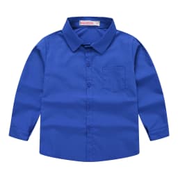 Spring and Autumn Kids' New Boys and Girls Pure Color Long Sleeve Suit Collar Shirt