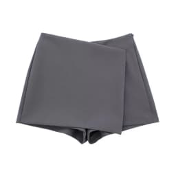 Women Fashion Asymmetric Pareo Style Self Overlay Shorts Skirts Vintage High Waist Side Zipper Female Skort Mujer