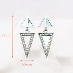 Ear Studs Triangle Geometrical Fine Jewerly For Women Winter New Trendy Gift In 925 Sterling Silver