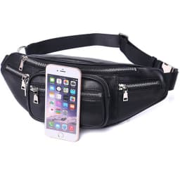 Solid PU leather handbag Women chest Pack Punk Bag Women's Belt Waist Bag Women Waist Pack cell phone Bags