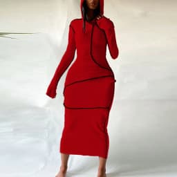Dulzura Women 2024 Autumn Winter Fashion Long Sleeve Streetwear Bodycon Black Long Dress Wholesale Items For Business