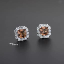 FFGems New Design Created Zultanite Stud Earrings Silver Square Stone Color Change Fine Jewelry For Women Girl Party Gift