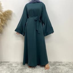 New Muslim Fashion Abaya Women's Dress Sold in Dubai in the Middle East Arab Net Color Islamic Dress Robe Lace Long Dress